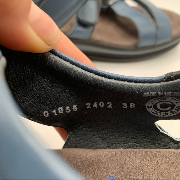 NWOB Wolky Women's Desh Sandal blue leather sandals comfort size 38 US 7.5 1083 - Picture 11 of 11